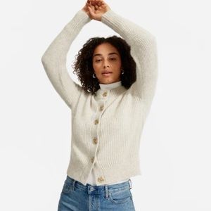 Everlane Cropped Alpaca Cardigan - Almond